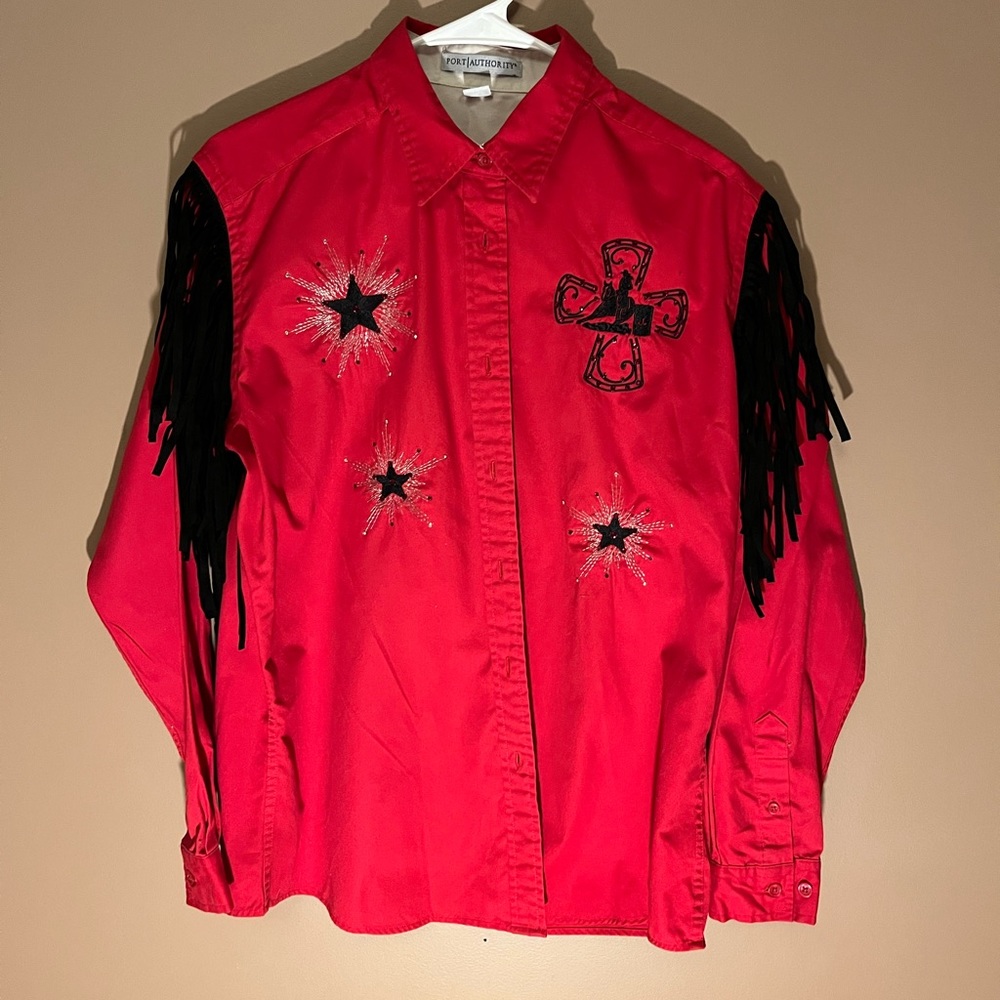 Beautiful fringed Barrel Racing Show Shirt